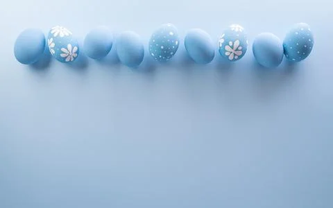 Happy easter! Colourful Easter eggs on pastel background. Decoration concep.. Stock Photos