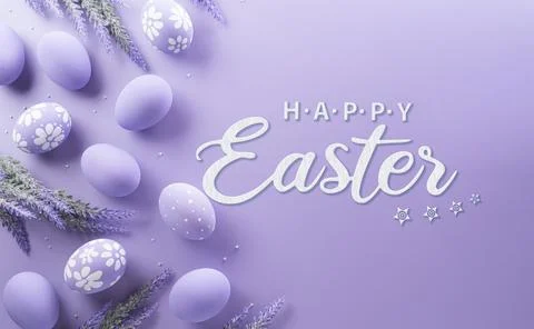 Happy easter! Colourful Easter eggs on pastel background. Decoration concep.. Foto stock