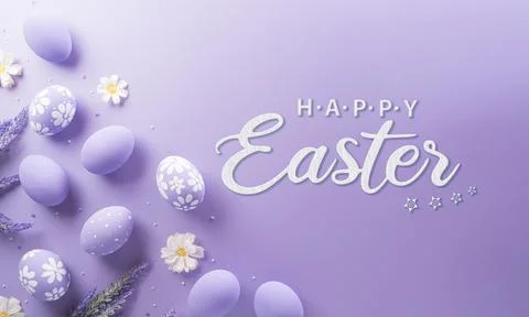 Happy easter! Colourful Easter eggs on pastel background. Decoration concep.. Stock Photos