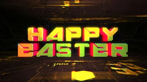 Happy Easter with computer scheme and motherboard Stock Footage 232837224