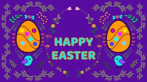 Happy easter concept animation in traditional style Stock Footage 265140795