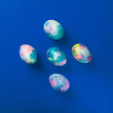 Happy Easter concept with colored eggs Stock Photos