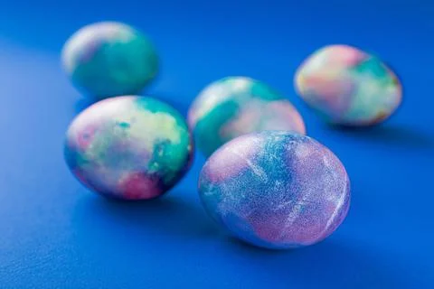 Happy Easter concept with colored eggs Stock Photos