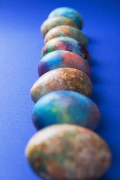 Happy Easter concept with colored eggs Stock Photos