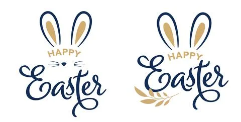 Happy Easter concept design, story template and banner set with bunny ears Stock Illustration