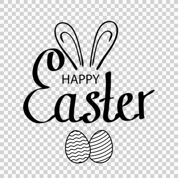 Happy Easter concept design, story template and banner set with bunny ears a Stock Illustration