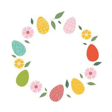 Happy Easter concept, elements for poster, greeting card. Trendy Easter des.. 库存插图