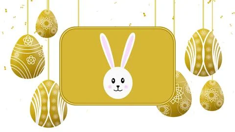 Happy Easter concept image in golden texture Illustrazione stock