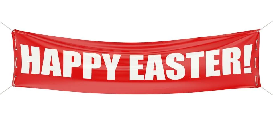 Happy Easter concept on the red banner 스톡 일러스트