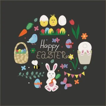 Happy Easter Congratulation Card Stock Illustration