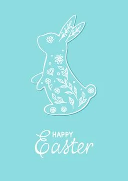 Happy Easter congratulation card template. Stock Illustration