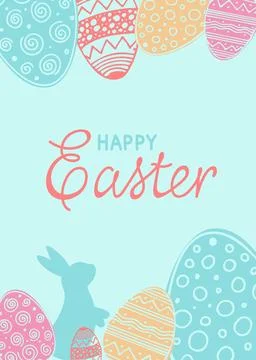 Happy Easter congratulation card template. Stock Illustration