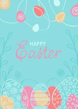 Happy Easter congratulation card template. Stock-Illustration