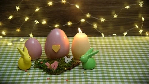 Happy easter congratulation, with free space for lettering, statics, long shot Stock Footage 85817136