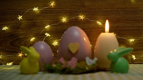 Happy Easter congratulation, with free space for lettering, close up Stock Footage 85817344