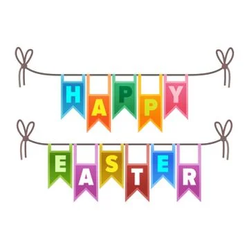 Happy Easter Congratulation Sign Illustration 스톡 일러스트