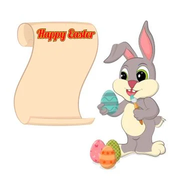 Happy Easter congratulatory scroll イラスト素材
