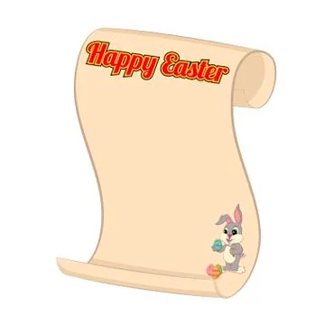 Happy Easter congratulatory scroll Stock Illustration