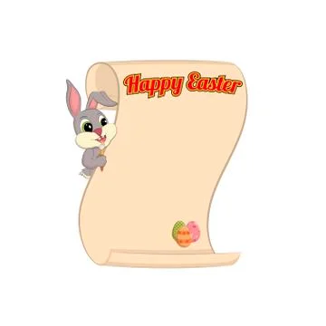 Happy Easter congratulatory scroll イラスト素材