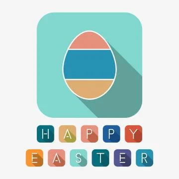 Happy easter creative background with colorful letters - flat icon vector design Stockillustratie