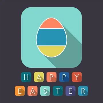 Happy easter creative card with colorful letters. Flat design 스톡 일러스트