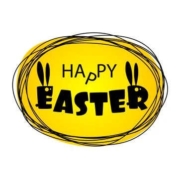 Happy Easter creative funny bunny Stock Illustration