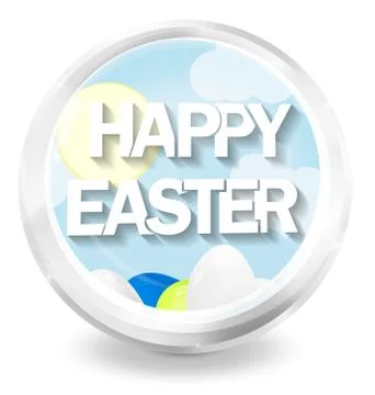 Happy easter creative icon button design Stock Illustration