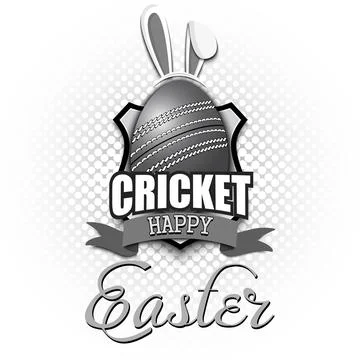 Happy Easter. Cricket ball in the form of a egg Stock Illustration