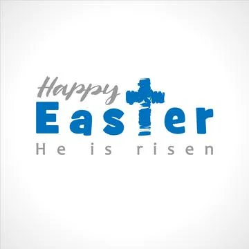 Happy Easter cross script Stock Illustration