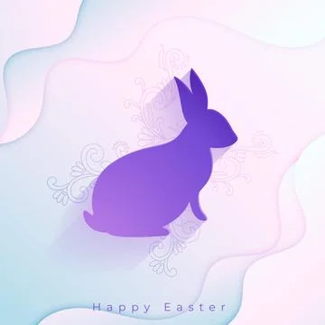 Happy easter cultural background with rabbit silhouette Stock Illustration