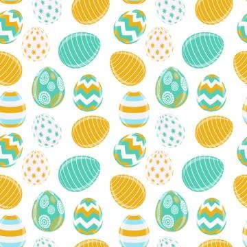 Happy Easter Cute Background with Eggs. Vector Illustration 스톡 일러스트
