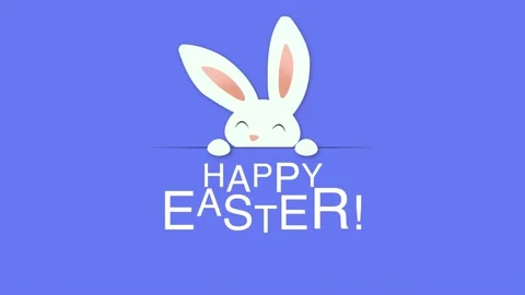 Happy Easter with Cute Bunny and Colorful Animation! Stock Footage 301156839