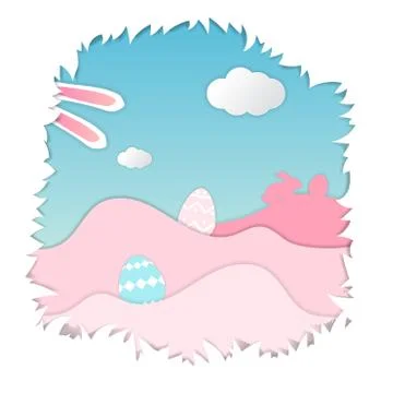 Happy Easter cute bunny Ester eggs Stock Illustration