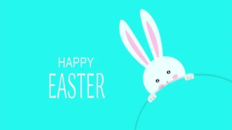 Happy Easter with Cute Bunny Stock Footage 269353978