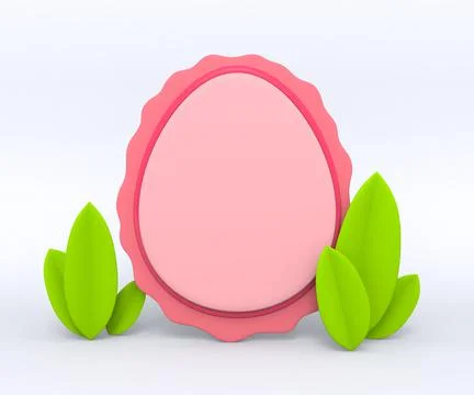 Happy Easter. Cute cartoon Easter poster and banner template with Easter eggs. Stock Illustration