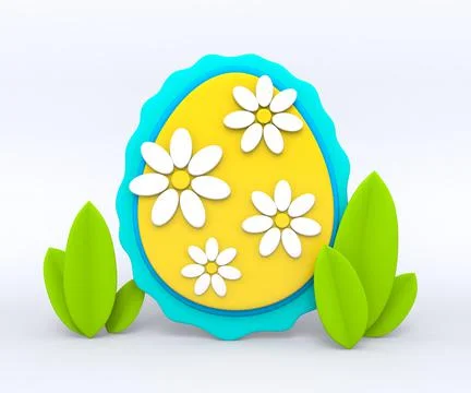 Happy Easter. Cute cartoon Easter poster and banner template with Easter eggs. Stock Illustration