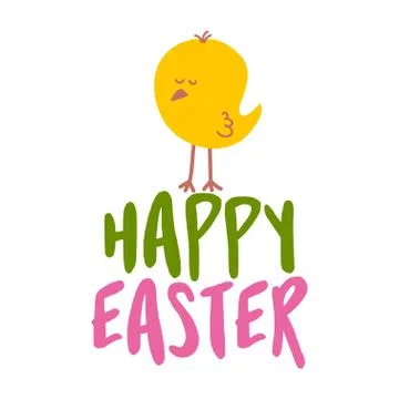 Happy Easter - Cute chick saying Illustrazione stock