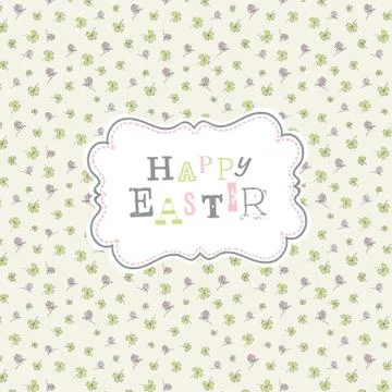 Happy easter. cute greeting card template, vector, eps10 Illustrazione stock