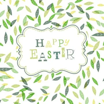 Happy easter. cute greeting card template, vector, eps10 Illustrazione stock