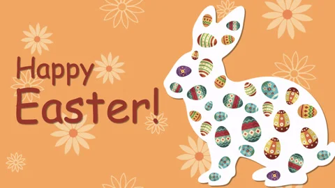 Happy Easter. Cute greeting screensaver design Stock Footage 301564766