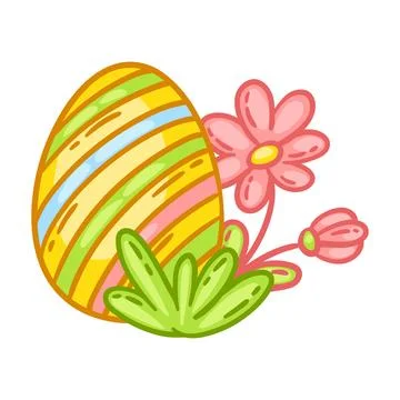 Happy Easter cute object illustration. Stock Illustration