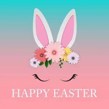 Happy Easter Cute Poster  Background. Vector Illustration Stock Illustration