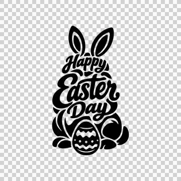 Happy Easter Day Abstract Typography Vertical Design Stock Illustration
