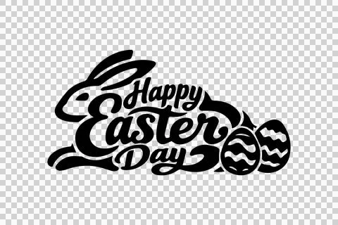 Happy Easter Day Abstract Typography Horizontal Design Stock Illustration