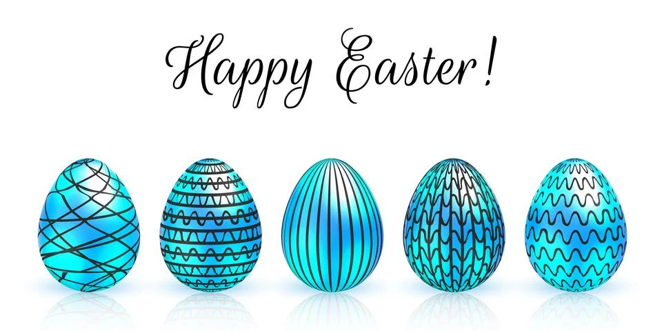 Happy Easter Day background with eggs. Vector illustration Stock Illustration