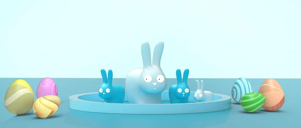 Happy easter day background Promotion for banner template and Easter eggs Stock Illustration
