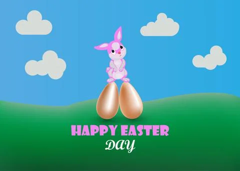 Happy easter day beautiful design abstract vector Stock Illustration