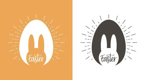 Happy Easter day. Bunny easter. Celebration poster. - vector illustartion Stock Illustration