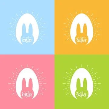 Happy Easter day. Bunny easter. Celebration poster. - vector illustartion Stock Illustration