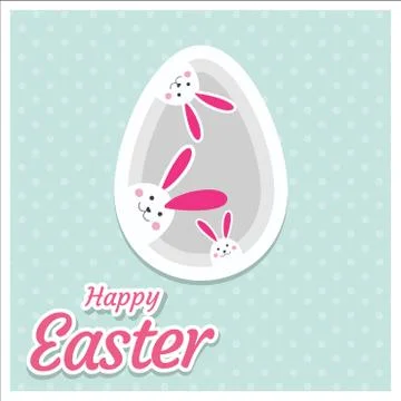 Happy Easter day card with creative design typography Stock Illustration